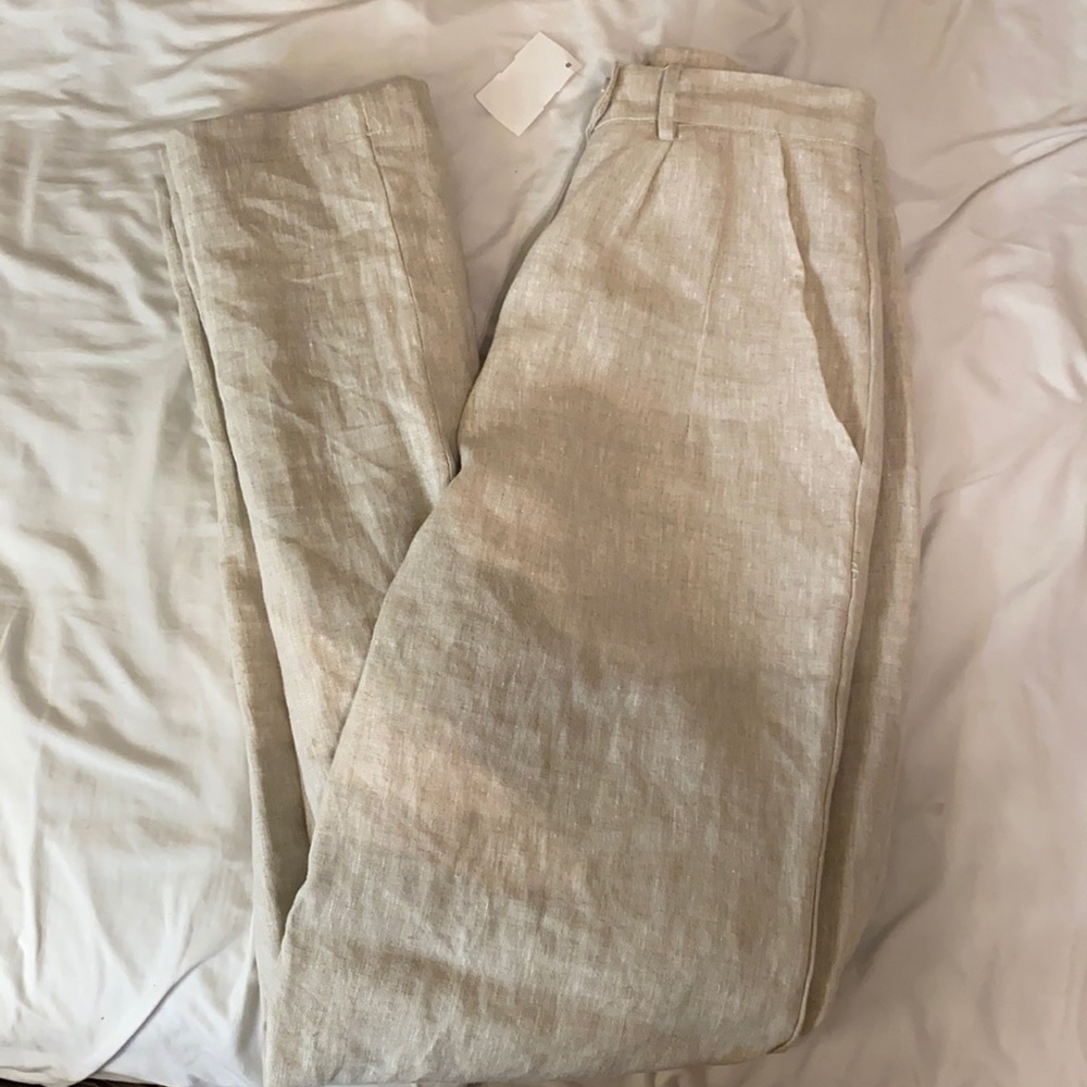 High waisted linen pants